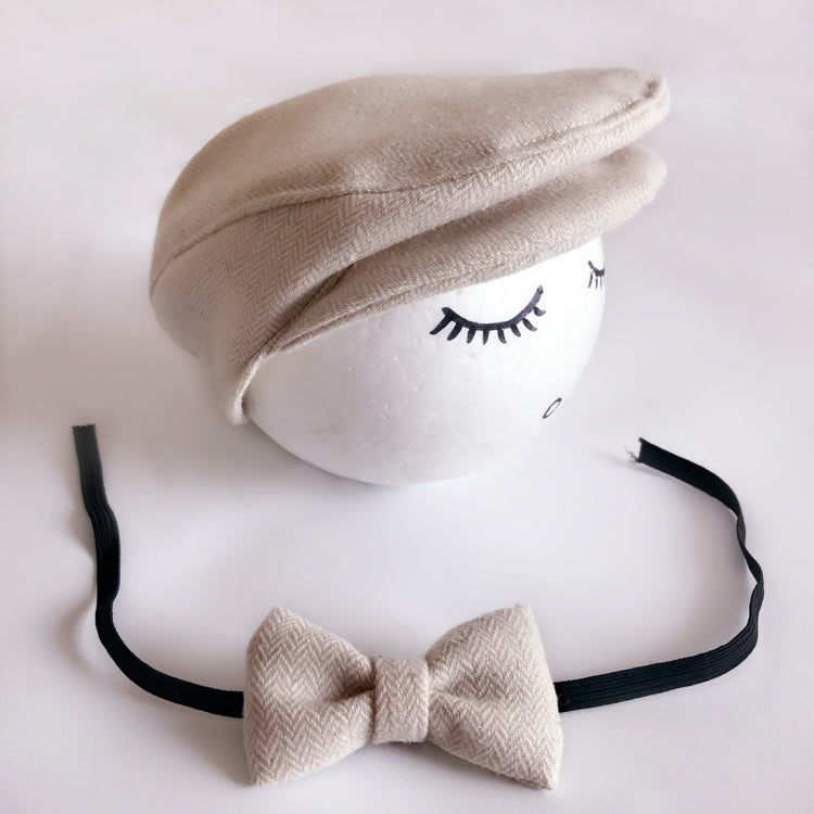 Newborn Baby Photography Props Photo Shoot Outfits Infant Cap Cabbie Hat with Bowtie Set, ALA0000BH, ALA0000BW, ALA0000C, ALA0000D, ALA0000L, ALA0000X