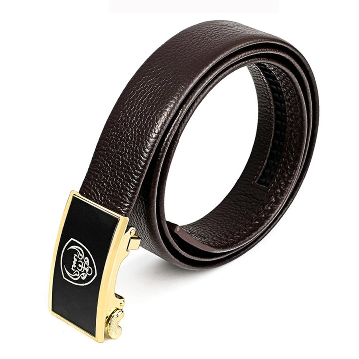 Men Casual Cow Leather Belt Waistband with Buckle Head, Length: 110cm, Length: 110cm