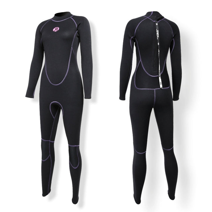 SLINX 1714 3mm Neoprene Super Elastic Warm Long-sleeved Full Body One-piece Wetsuit for Women, XS, S, M, L, XL