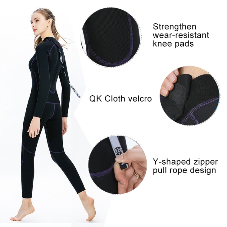 SLINX 1714 3mm Neoprene Super Elastic Warm Long-sleeved Full Body One-piece Wetsuit for Women, XS, S, M, L, XL