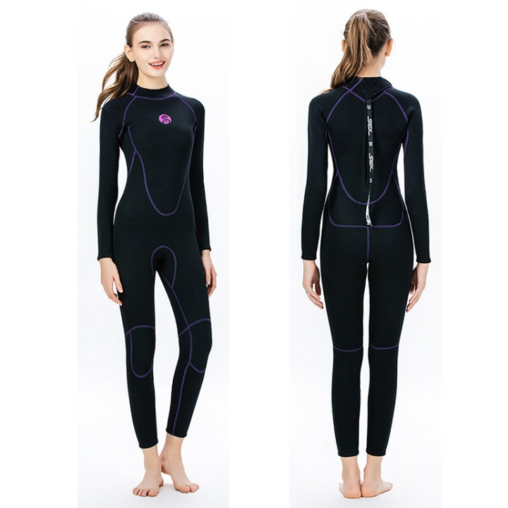 SLINX 1714 3mm Neoprene Super Elastic Warm Long-sleeved Full Body One-piece Wetsuit for Women, XS, S, M, L, XL