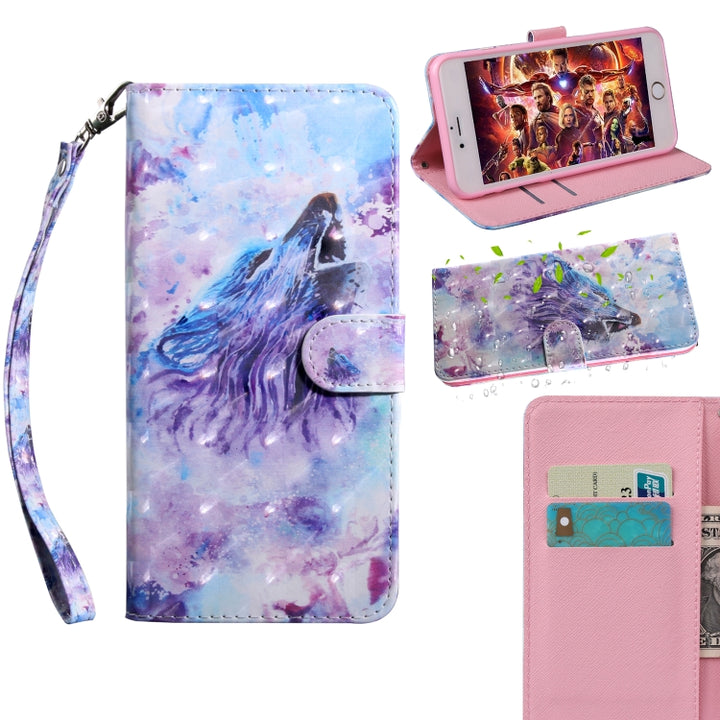 3D Painting Pattern Coloured Drawing Horizontal Flip TPU + PU Leather Case with Holder & Card Slots & Wallet, For Huawei Y5 2019, For Nokia 1 Plus, For Nokia 3.2