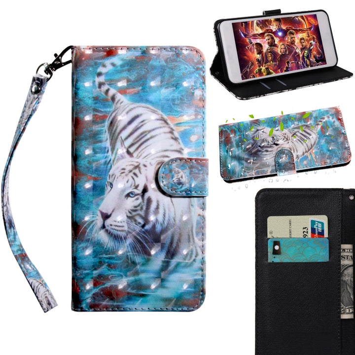 3D Painting Pattern Coloured Drawing Horizontal Flip TPU + PU Leather Case with Holder & Card Slots & Wallet, For Huawei Y7 2019 / Y7 Pro 2019 / Y7 Prime 2019 / Enjoy 9, For Huawei Honor 8C, For Huawei Honor View 20