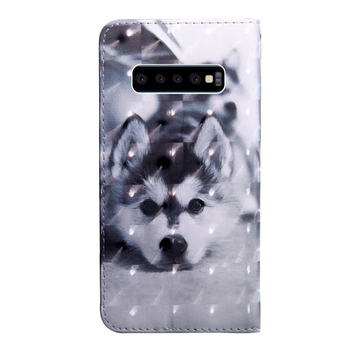 3D Painting Pattern Coloured Drawing Horizontal Flip TPU + PU Leather Case with Holder & Card Slots & Wallet, For Galaxy S10+, For Xiaomi Mi 8 Lite