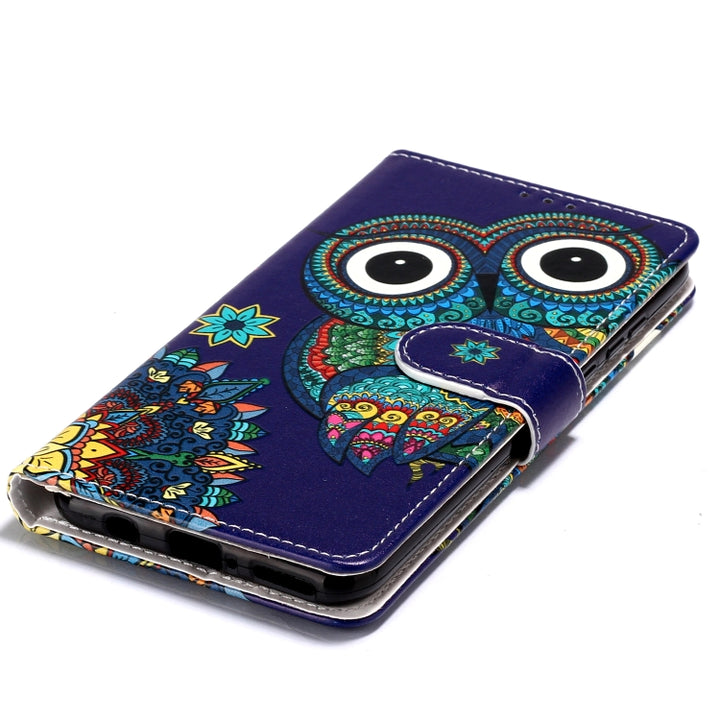 Oil Embossed Coloured Drawing Pattern Horizontal Flip PU Leather Case with Holder & Card Slots & Wallet & Photo Frame, For Huawei P30 Lite, For Xiaomi Redmi 7, For Galaxy S10 5G