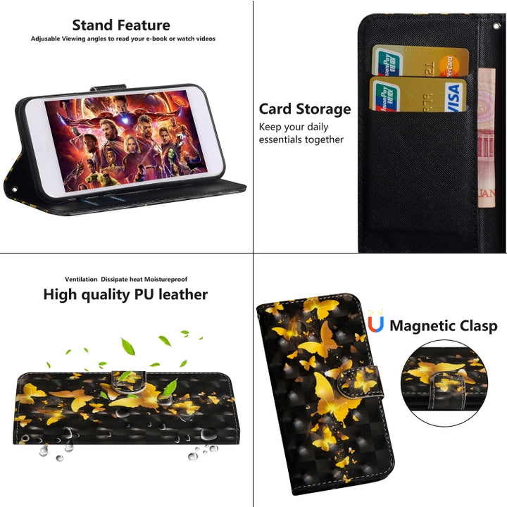 3D Painting Pattern Coloured Drawing Horizontal Flip TPU + PU Leather Case with Holder & Card Slots & Wallet, For LG Q60 / K50, For Google Pixel 3A, for Google Pixel 3A, For Google Pixel 3A XL