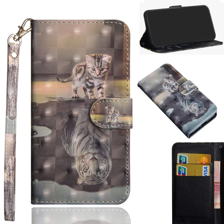 3D Painting Pattern Coloured Drawing Horizontal Flip TPU + PU Leather Case with Holder & Card Slots & Wallet, For Google Pixel 3a XL