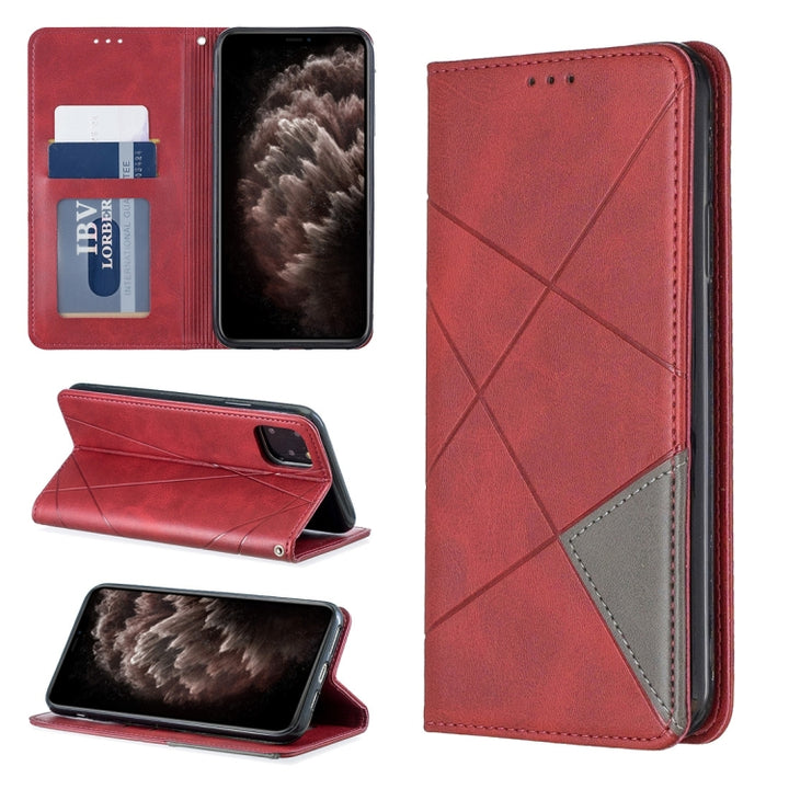 Rhombus Texture Horizontal Flip Magnetic Leather Case with Holder & Card Slots & Wallet, For iPhone 11 Pro, For iPhone 11 Pro Max, For iPhone 11, For iPhone XS / X, For iPhone XS Max