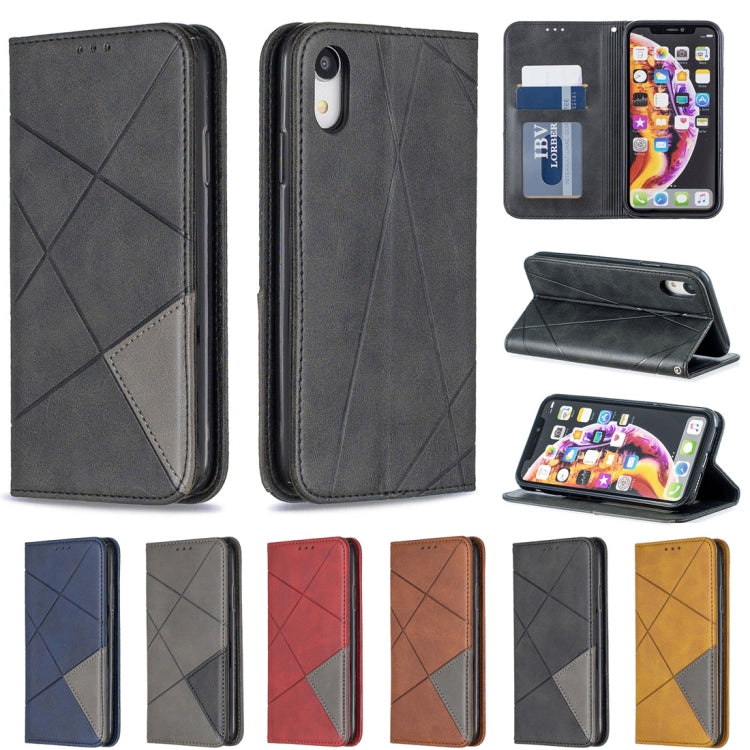 Rhombus Texture Horizontal Flip Magnetic Leather Case with Holder & Card Slots & Wallet, For iPhone XR, For iPhone 8 Plus & 7 Plus, For iPhone SE 2020 & 8 & 7, For iPhone 6 Plus & 6s Plus, For iPhone 6 & 6s