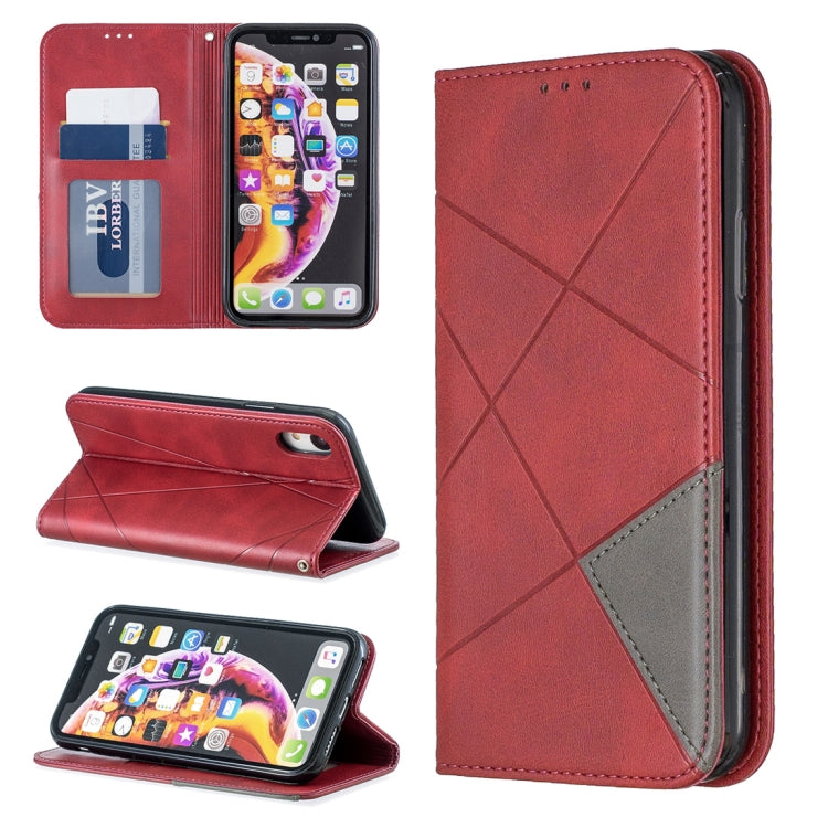 Rhombus Texture Horizontal Flip Magnetic Leather Case with Holder & Card Slots & Wallet, For iPhone XR, For iPhone 8 Plus & 7 Plus, For iPhone SE 2020 & 8 & 7, For iPhone 6 Plus & 6s Plus, For iPhone 6 & 6s