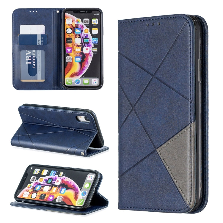 Rhombus Texture Horizontal Flip Magnetic Leather Case with Holder & Card Slots & Wallet, For iPhone XR, For iPhone 8 Plus & 7 Plus, For iPhone SE 2020 & 8 & 7, For iPhone 6 Plus & 6s Plus, For iPhone 6 & 6s