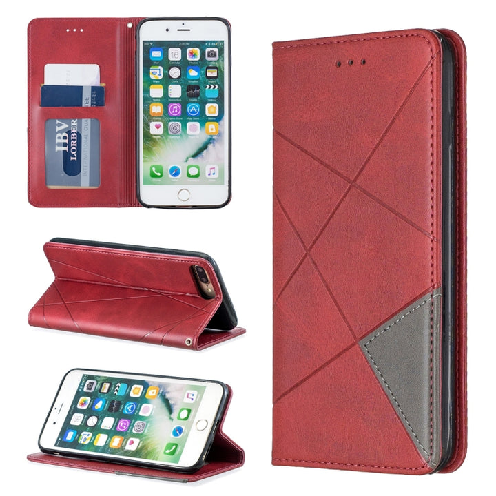 Rhombus Texture Horizontal Flip Magnetic Leather Case with Holder & Card Slots & Wallet, For iPhone XR, For iPhone 8 Plus & 7 Plus, For iPhone SE 2020 & 8 & 7, For iPhone 6 Plus & 6s Plus, For iPhone 6 & 6s