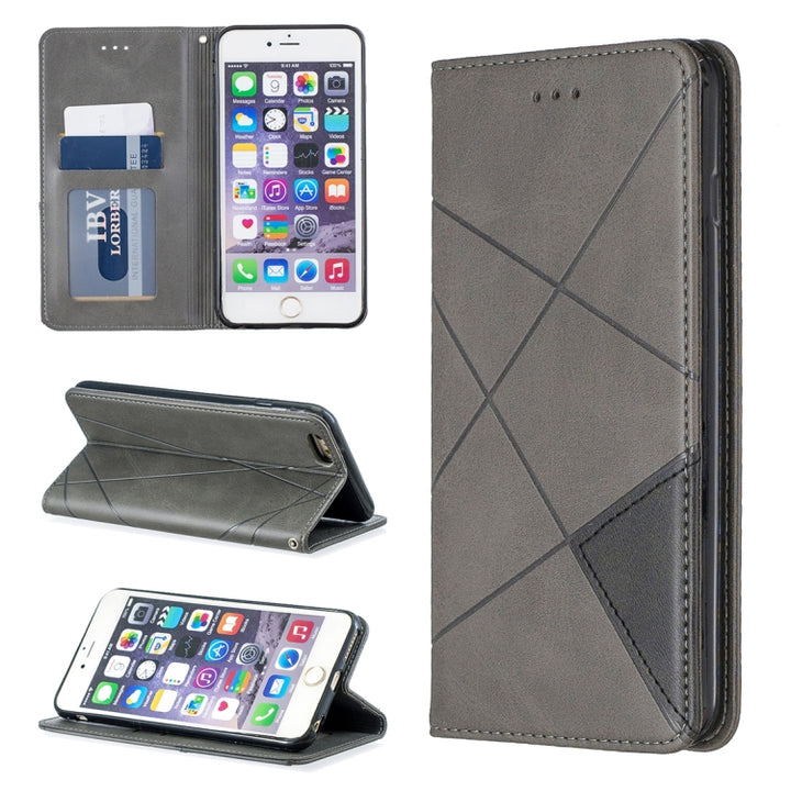 Rhombus Texture Horizontal Flip Magnetic Leather Case with Holder & Card Slots & Wallet, For iPhone XR, For iPhone 8 Plus & 7 Plus, For iPhone SE 2020 & 8 & 7, For iPhone 6 Plus & 6s Plus, For iPhone 6 & 6s