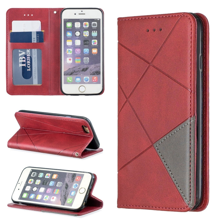 Rhombus Texture Horizontal Flip Magnetic Leather Case with Holder & Card Slots & Wallet, For iPhone XR, For iPhone 8 Plus & 7 Plus, For iPhone SE 2020 & 8 & 7, For iPhone 6 Plus & 6s Plus, For iPhone 6 & 6s