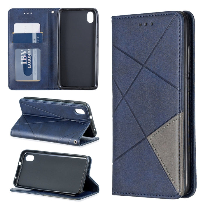 Rhombus Texture Horizontal Flip Magnetic Leather Case with Holder & Card Slots & Wallet, For Xiaomi Redmi 7A, For Xiaomi Redmi 7, For Xiaomi Redmi Note 7