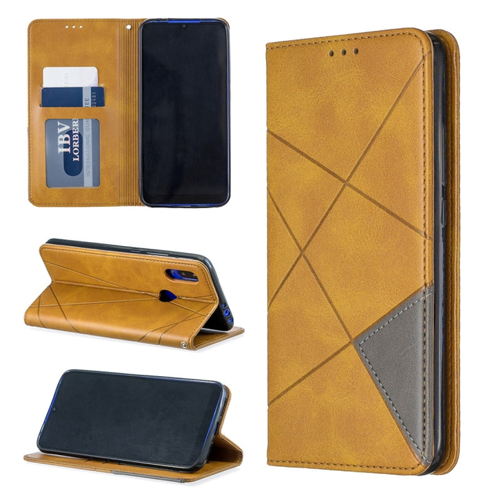 Rhombus Texture Horizontal Flip Magnetic Leather Case with Holder & Card Slots & Wallet, For Xiaomi Redmi 7A, For Xiaomi Redmi 7, For Xiaomi Redmi Note 7