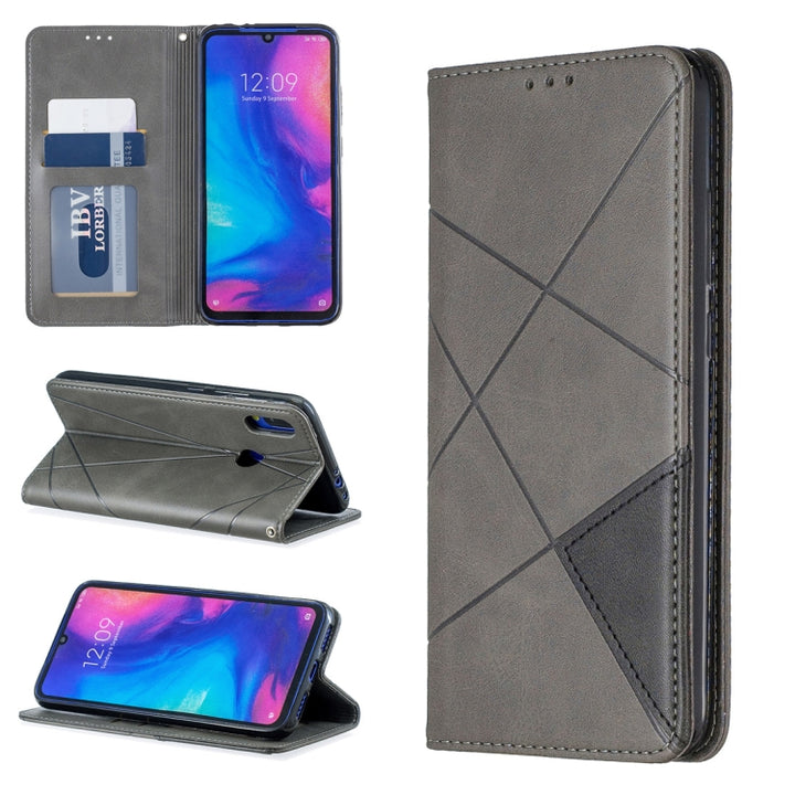 Rhombus Texture Horizontal Flip Magnetic Leather Case with Holder & Card Slots & Wallet, For Xiaomi Redmi 7A, For Xiaomi Redmi 7, For Xiaomi Redmi Note 7