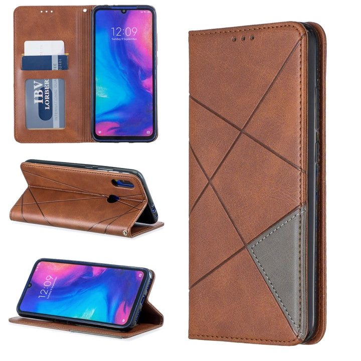 Rhombus Texture Horizontal Flip Magnetic Leather Case with Holder & Card Slots & Wallet, For Xiaomi Redmi 7A, For Xiaomi Redmi 7, For Xiaomi Redmi Note 7