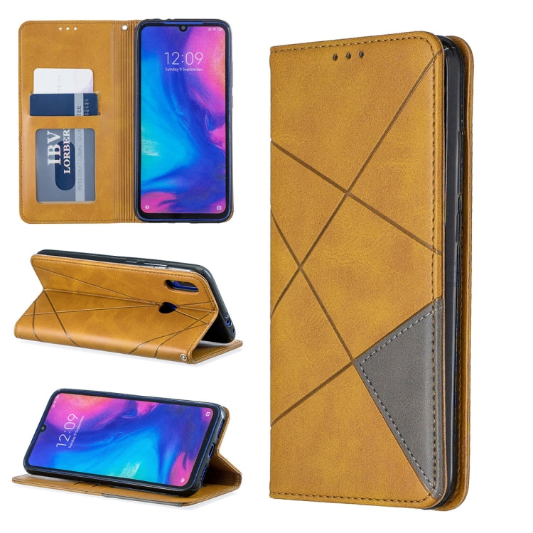 Rhombus Texture Horizontal Flip Magnetic Leather Case with Holder & Card Slots & Wallet, For Xiaomi Redmi 7A, For Xiaomi Redmi 7, For Xiaomi Redmi Note 7