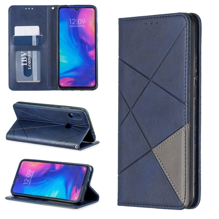 Rhombus Texture Horizontal Flip Magnetic Leather Case with Holder & Card Slots & Wallet, For Xiaomi Redmi 7A, For Xiaomi Redmi 7, For Xiaomi Redmi Note 7