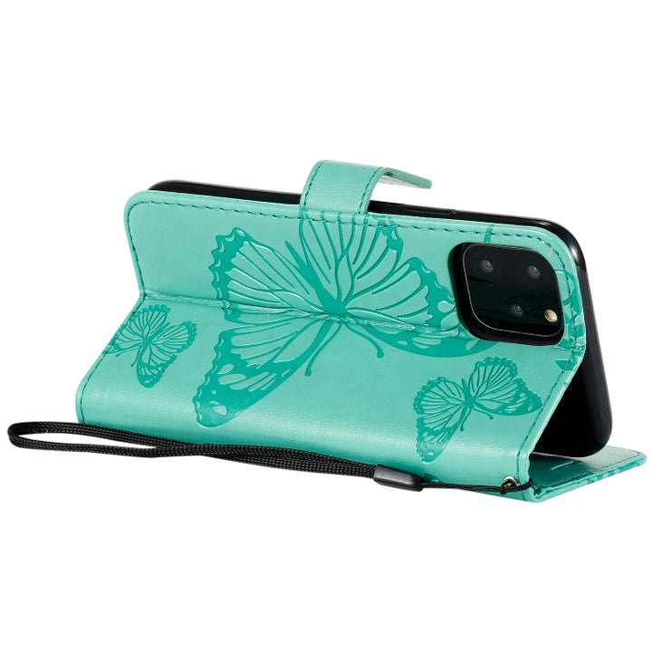 Pressed Printing Butterfly Pattern Horizontal Flip PU Leather Case with Holder & Card Slots & Wallet & Lanyard, For iPhone 11 Pro, For iPhone 11, For iPhone 11 Pro Max, For OPPO A1K / C2