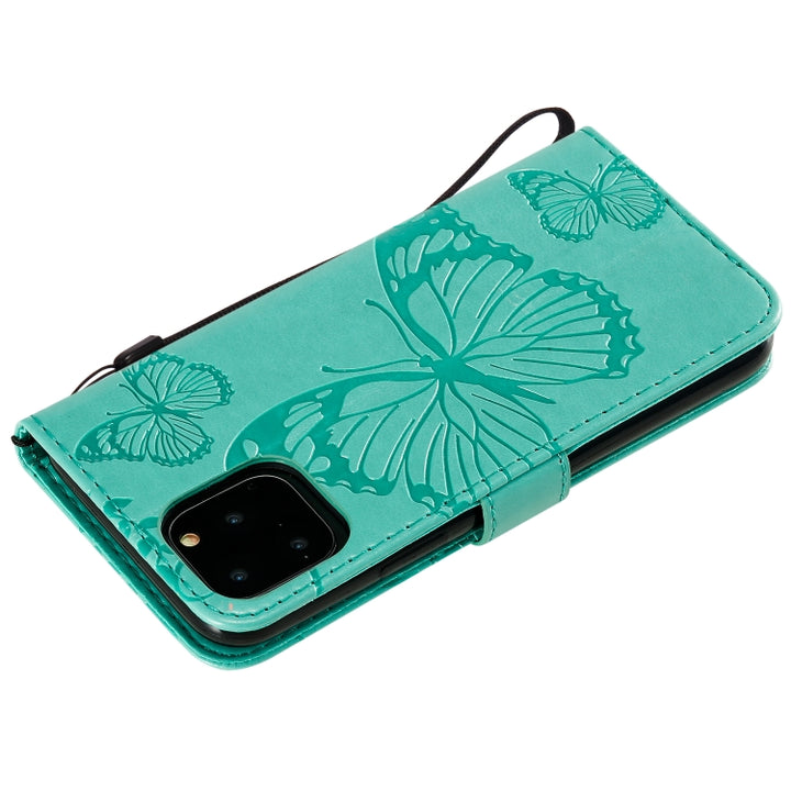 Pressed Printing Butterfly Pattern Horizontal Flip PU Leather Case with Holder & Card Slots & Wallet & Lanyard, For iPhone 11 Pro, For iPhone 11, For iPhone 11 Pro Max, For OPPO A1K / C2