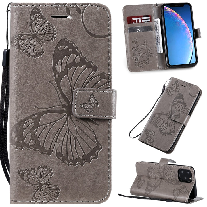 Pressed Printing Butterfly Pattern Horizontal Flip PU Leather Case with Holder & Card Slots & Wallet & Lanyard, For iPhone 11 Pro, For iPhone 11, For iPhone 11 Pro Max, For OPPO A1K / C2