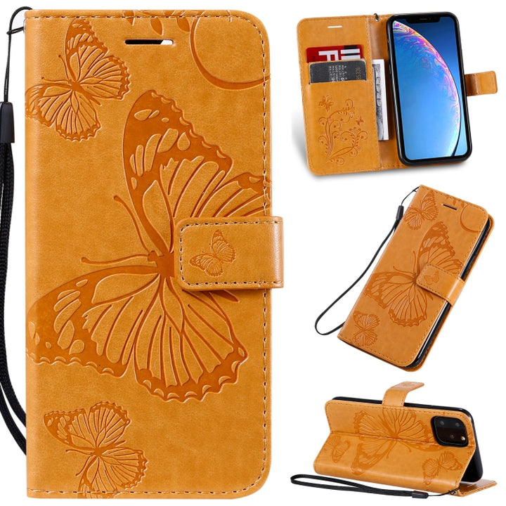 Pressed Printing Butterfly Pattern Horizontal Flip PU Leather Case with Holder & Card Slots & Wallet & Lanyard, For iPhone 11 Pro, For iPhone 11, For iPhone 11 Pro Max, For OPPO A1K / C2