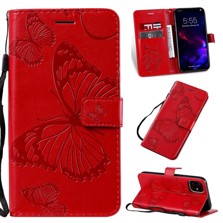 Pressed Printing Butterfly Pattern Horizontal Flip PU Leather Case with Holder & Card Slots & Wallet & Lanyard, For iPhone 11 Pro, For iPhone 11, For iPhone 11 Pro Max, For OPPO A1K / C2