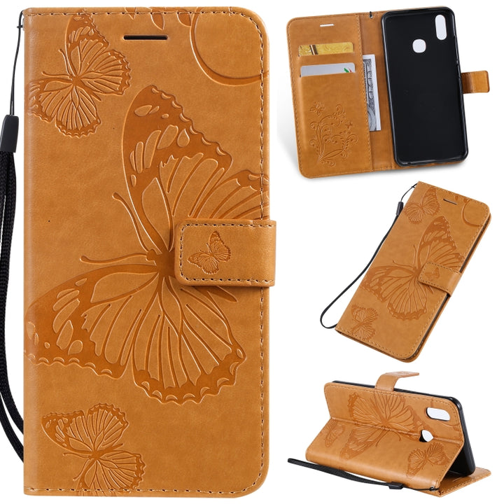 Pressed Printing Butterfly Pattern Horizontal Flip PU Leather Case with Holder & Card Slots & Wallet & Lanyard, For Vivo Y93 / Y91 / Y95, For Huawei P20 Lite 2019 / Nova 5i, For Huawei P Smart Z / Y9 Prime 2019, For Galaxy A80