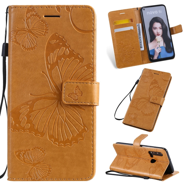 Pressed Printing Butterfly Pattern Horizontal Flip PU Leather Case with Holder & Card Slots & Wallet & Lanyard, For Vivo Y93 / Y91 / Y95, For Huawei P20 Lite 2019 / Nova 5i, For Huawei P Smart Z / Y9 Prime 2019, For Galaxy A80