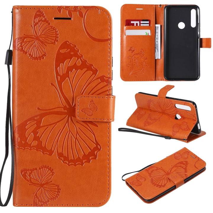 Pressed Printing Butterfly Pattern Horizontal Flip PU Leather Case with Holder & Card Slots & Wallet & Lanyard, For Vivo Y93 / Y91 / Y95, For Huawei P20 Lite 2019 / Nova 5i, For Huawei P Smart Z / Y9 Prime 2019, For Galaxy A80