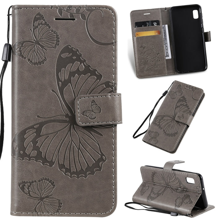 Pressed Printing Butterfly Pattern Horizontal Flip PU Leather Case with Holder & Card Slots & Wallet & Lanyard, For Vivo Y93 / Y91 / Y95, For Huawei P20 Lite 2019 / Nova 5i, For Huawei P Smart Z / Y9 Prime 2019, For Galaxy A80