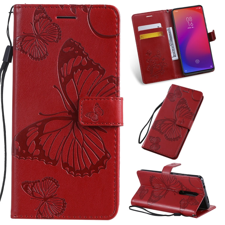 Pressed Printing Butterfly Pattern Horizontal Flip PU Leather Case with Holder & Card Slots & Wallet & Lanyard, For Galaxy Note 10+ / 10 Pro, For Galaxy Note 10, For Xiaomi Mi 9T & Mi 9T Pro & Redmi K20 & K20 Pro, For Galaxy A10e