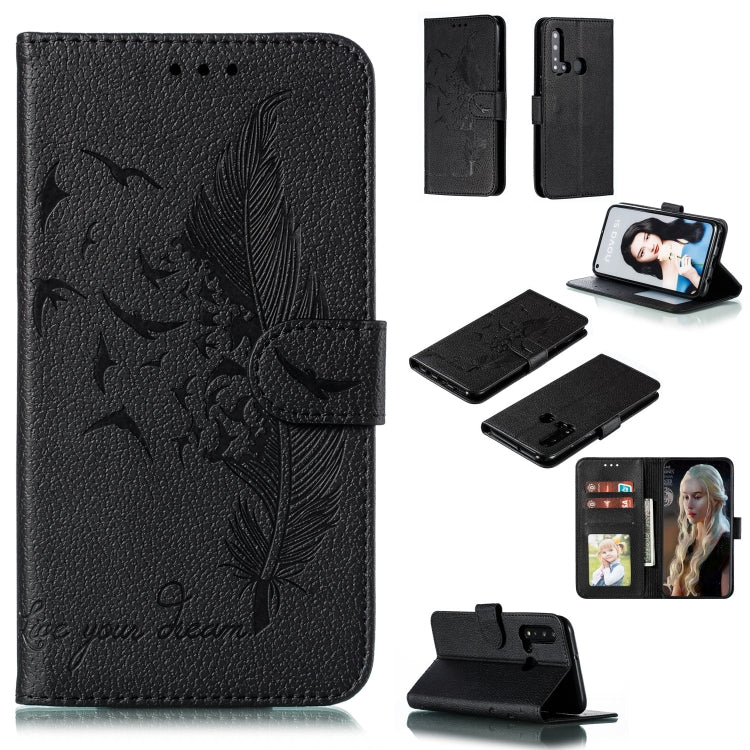 Feather Pattern Litchi Texture Horizontal Flip Leather Case with Wallet & Holder & Card Slots, For Huawei P Smart Z / Y9 Prime (2019), For Huawei P20 Lite (2019) / Nova 5i, For Huawei P30, For Huawei P30 Lite, For Huawei P30 Pro