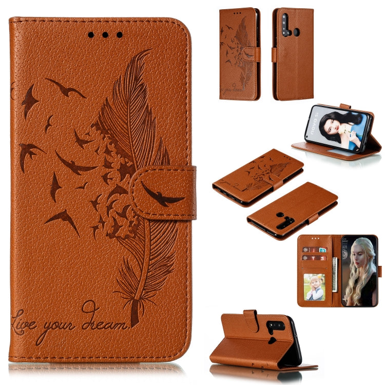 Feather Pattern Litchi Texture Horizontal Flip Leather Case with Wallet & Holder & Card Slots, For Huawei P Smart Z / Y9 Prime (2019), For Huawei P20 Lite (2019) / Nova 5i, For Huawei P30, For Huawei P30 Lite, For Huawei P30 Pro