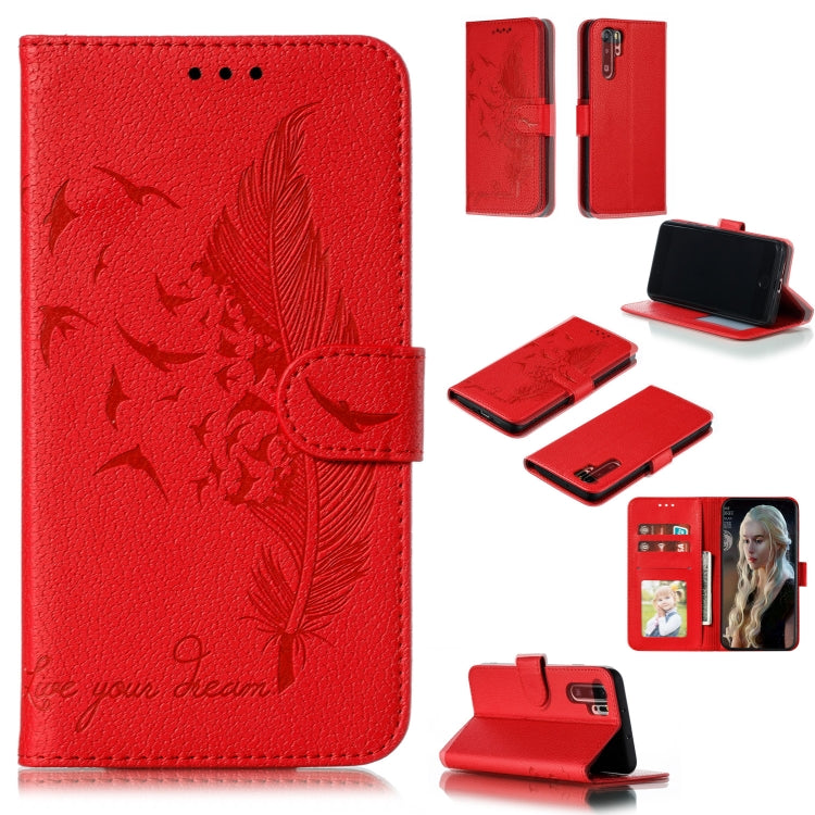 Feather Pattern Litchi Texture Horizontal Flip Leather Case with Wallet & Holder & Card Slots, For Huawei P Smart Z / Y9 Prime (2019), For Huawei P20 Lite (2019) / Nova 5i, For Huawei P30, For Huawei P30 Lite, For Huawei P30 Pro