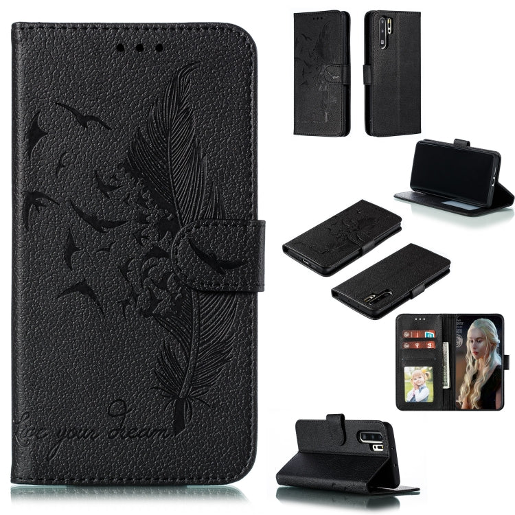 Feather Pattern Litchi Texture Horizontal Flip Leather Case with Wallet & Holder & Card Slots, For Huawei P Smart Z / Y9 Prime (2019), For Huawei P20 Lite (2019) / Nova 5i, For Huawei P30, For Huawei P30 Lite, For Huawei P30 Pro