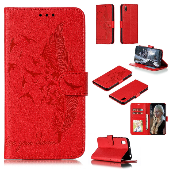 Feather Pattern Litchi Texture Horizontal Flip Leather Case with Wallet & Holder & Card Slots, For Huawei P Smart Z / Y9 Prime (2019), For Huawei P20 Lite (2019) / Nova 5i, For Huawei P30, For Huawei P30 Lite, For Huawei P30 Pro