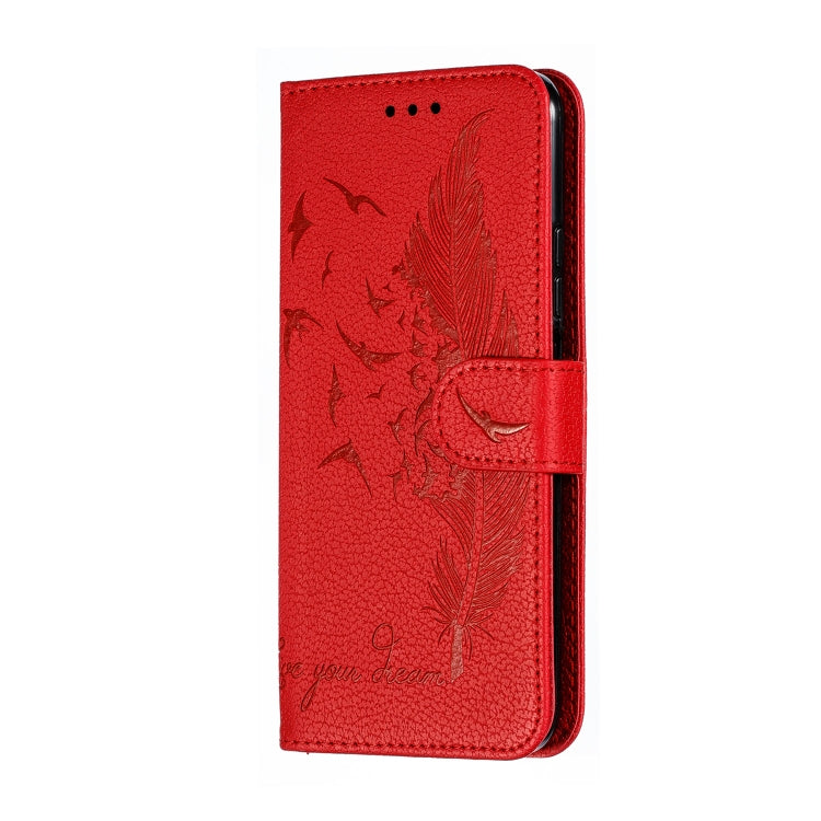 Feather Pattern Litchi Texture Horizontal Flip Leather Case with Wallet & Holder & Card Slots, For Huawei Honor 20 Pro