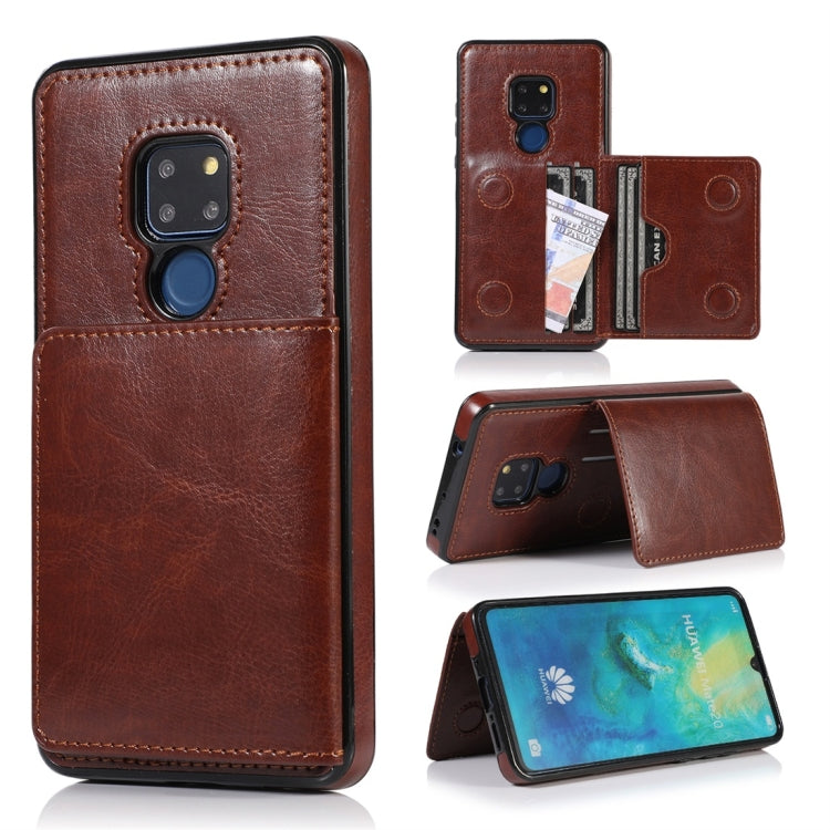 Shockproof PU + TPU Protective Case with Card Slots & Holder, For Huawei Mate 20, For Huawei Mate 20 Lite, For Huawei Mate 20 Pro, For Huawei P30, For Huawei P30 Lite