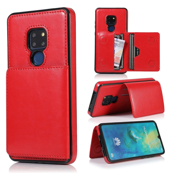 Shockproof PU + TPU Protective Case with Card Slots & Holder, For Huawei Mate 20, For Huawei Mate 20 Lite, For Huawei Mate 20 Pro, For Huawei P30, For Huawei P30 Lite