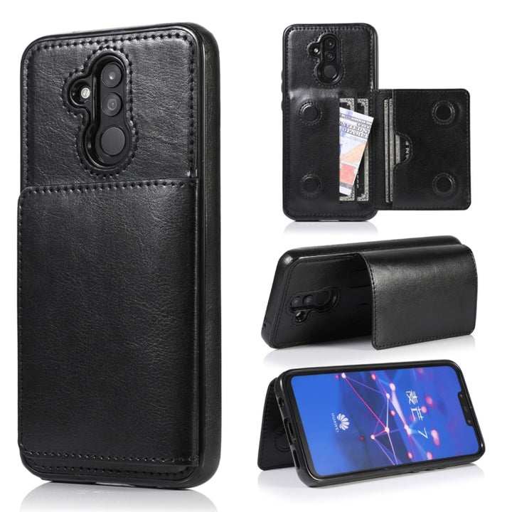 Shockproof PU + TPU Protective Case with Card Slots & Holder, For Huawei Mate 20, For Huawei Mate 20 Lite, For Huawei Mate 20 Pro, For Huawei P30, For Huawei P30 Lite