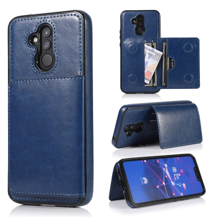 Shockproof PU + TPU Protective Case with Card Slots & Holder, For Huawei Mate 20, For Huawei Mate 20 Lite, For Huawei Mate 20 Pro, For Huawei P30, For Huawei P30 Lite