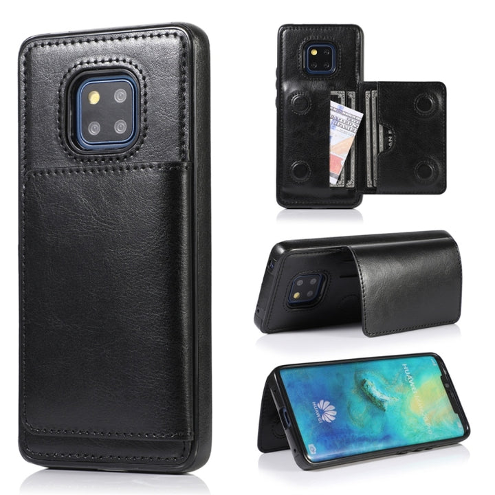 Shockproof PU + TPU Protective Case with Card Slots & Holder, For Huawei Mate 20, For Huawei Mate 20 Lite, For Huawei Mate 20 Pro, For Huawei P30, For Huawei P30 Lite