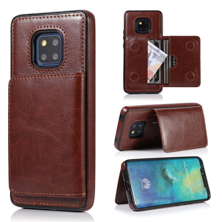 Shockproof PU + TPU Protective Case with Card Slots & Holder, For Huawei Mate 20, For Huawei Mate 20 Lite, For Huawei Mate 20 Pro, For Huawei P30, For Huawei P30 Lite