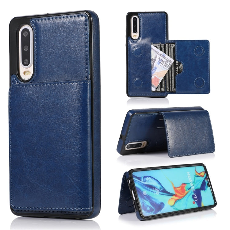 Shockproof PU + TPU Protective Case with Card Slots & Holder, For Huawei Mate 20, For Huawei Mate 20 Lite, For Huawei Mate 20 Pro, For Huawei P30, For Huawei P30 Lite