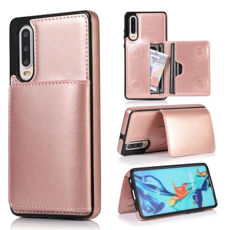 Shockproof PU + TPU Protective Case with Card Slots & Holder, For Huawei Mate 20, For Huawei Mate 20 Lite, For Huawei Mate 20 Pro, For Huawei P30, For Huawei P30 Lite