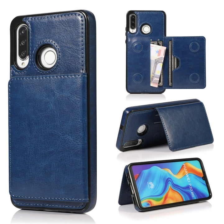 Shockproof PU + TPU Protective Case with Card Slots & Holder, For Huawei Mate 20, For Huawei Mate 20 Lite, For Huawei Mate 20 Pro, For Huawei P30, For Huawei P30 Lite