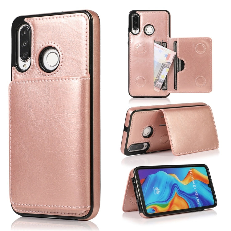 Shockproof PU + TPU Protective Case with Card Slots & Holder, For Huawei Mate 20, For Huawei Mate 20 Lite, For Huawei Mate 20 Pro, For Huawei P30, For Huawei P30 Lite